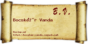 Bocskár Vanda névjegykártya